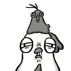 あのトリさんのモノクロスタンプ