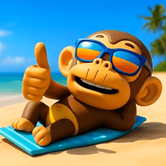 イラッとお猿さんの夏3D（繁体字）