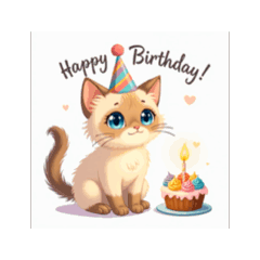 誕生日おめでとう！ねこスタンプ