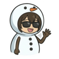 かわいいめがね女子(クリスマス・雪だるま)