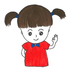 Neighborhood little girl in red dress