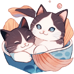 Dreamy Pisces Kitty,romantic super cute!