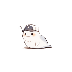 Cute White Baby Seal Milo Sticker