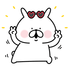 ゆるうさぎのセリフなしスタンプ。