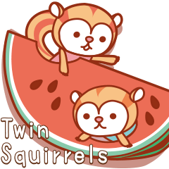「Twin Squirrels」真夏の子リスたち