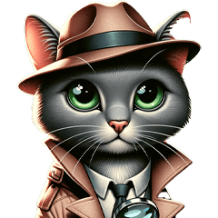 a gray cat private detective