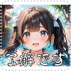 水着女子 メッセージ スタンプ 14