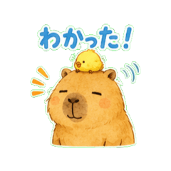 カピバラとひよこの日常会話スタンプ