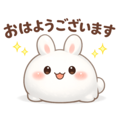 もちもち餅うさの丁寧敬語スタンプ