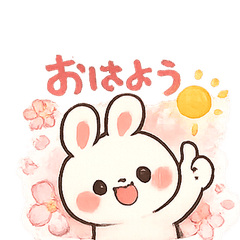 春限定 もちうさぎの敬語スタンプ