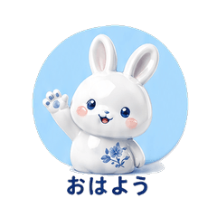 White Porcelain うさぎ 毎日スタンプ