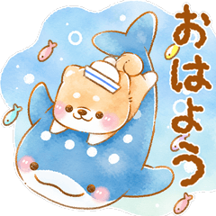 海の生き物といやしばいぬの夏❤️柴犬敬語
