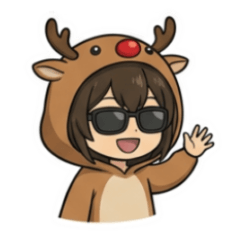 かわいいめがね女子(クリスマス・トナカイ)