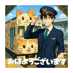 車掌さんとデコレーション電車