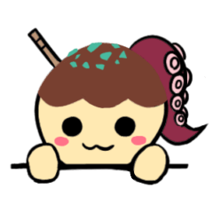 ゆるかわポニテたこ焼きさん