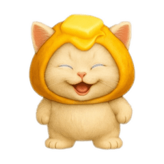 ふわもこ白ネコの食べ物コスプレ