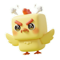 癒やし系四角いニワトリ