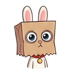 キュートでおしゃれな白いウサギ A1
