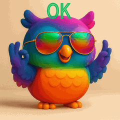 Chubby colorful owl