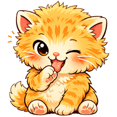 orange cat with a firm body (No Text)