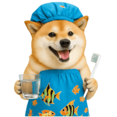 可愛い柴犬のシャワー服 V.2