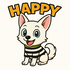 白い犬サムの毎日スタンプ