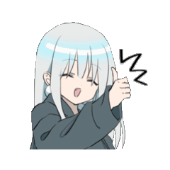 動くパーカーの女の子 (銀髪)3