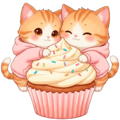 1年中毎日使える パーカーねこ スイーツ