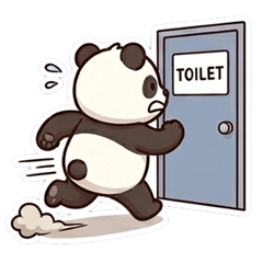 生活するパンダくん。