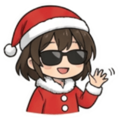 かわいいめがね女子(クリスマス・サンタ)