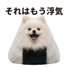 恋人の浮気を疑うおにぎりポメ