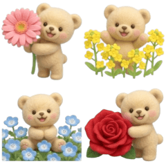 くまのぽっけとお花♡