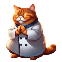 Chef Ah Fat Orange Cat Hard Days