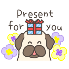 おでこのシワがのびたパグ／修正版