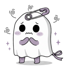 眠れない夜の闇かわおばけスタンプ