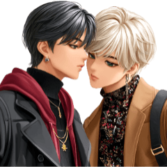 ゲイ、男性同士の恋、BL、カップル Ver. 01