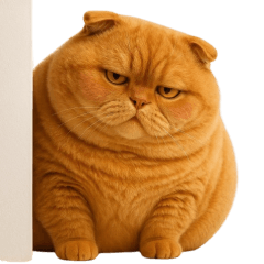 Chubby fat Orange cat (No text)