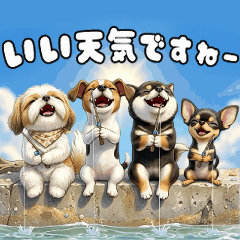 ずーと使える!子犬ワンコ集合スタンプ