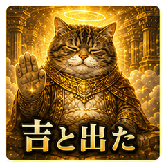 猫神様の開運返信スタンプ