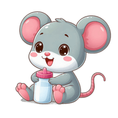 愛らしいネズミの漫画ステッカー