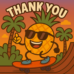 パイナップルくんの陽気なスタンプ