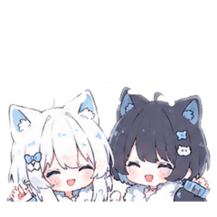しろくろにゃんずスタンプ