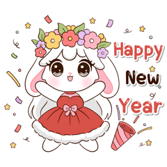 Flora little bunny : Happy New Year