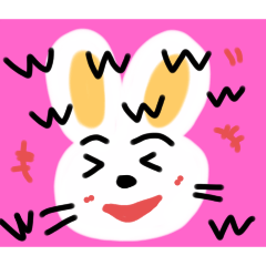 白いうさぎさんたちの楽しいスタンプ