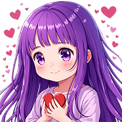 cute little girl with purple hair
