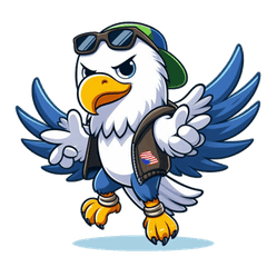 かわいいワシのカートゥーンスタンプで会話