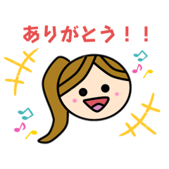 女子かわいいスタンプ