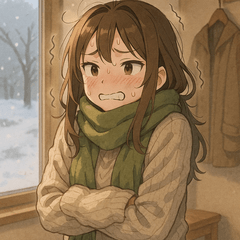 凍える！やさしさで包む冬の女の子スタンプ