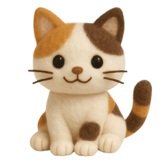 フェルトぬいぐるみの猫たち