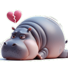 キュートなカバのちゅーと永遠の愛